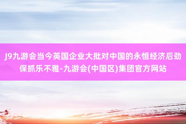 J9九游会当今英国企业大批对中国的永恒经济后劲保抓乐不雅-九游会(中国区)集团官方网站