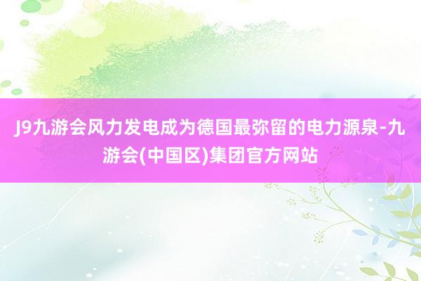 J9九游会风力发电成为德国最弥留的电力源泉-九游会(中国区)集团官方网站