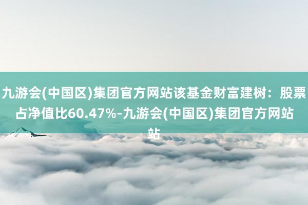 九游会(中国区)集团官方网站该基金财富建树：股票占净值比60.47%-九游会(中国区)集团官方网站